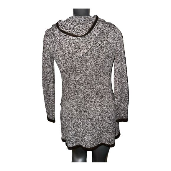 PATTY BOUTIK Brown Marled Hooded Cardigan with Pockets Size S - Picture 5 of 7